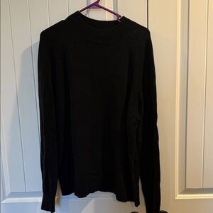 Quince 100% Organic Cotton Mock Neck Black Women's Sweater